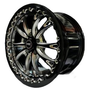 Ruedas de Carreras de Arrastre Forjadas de 2 Piezas, Negras Cepilladas, 5x4.5 5x4.75, 15x10 17x10 18x11 para <span class=keywords><strong>Toyota</strong></span> <span class=keywords><strong>Supra</strong></span> 2020, Gran Venta - Product Image 4