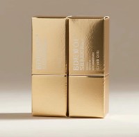 Boîte d'emballage dorée personnalisée pour rouge à lèvres à double insert, différentes tailles, carton blanc pour cosmétiques - Y compris le mascara