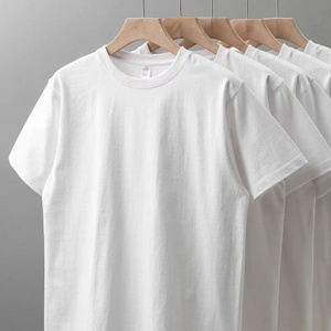 100% Cotton O-Neck T-Shirt Men Regular Fit Short Sleeve Knitted Tee <b>Blank</b> Streetwear Casual Wear - Product Image 1