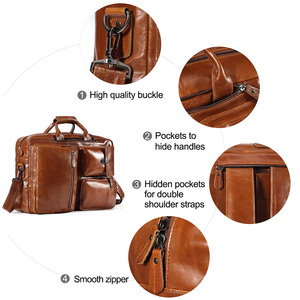 Bolso cruzado avanzado para hombre, nuevo bolso de mano multifuncional de cuero genuino de un solo hombro con mochila de doble correa - Product Image 3