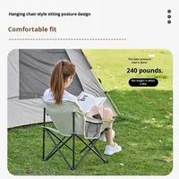 Chaise pliante d'extérieur en métal avec dossier, design chaise lune portable pour le camping et la plage