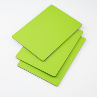 Panneau composite en aluminium vert brillant avec revêtement FEVE de 4 mm, 1220x2440 mm, pour revêtement de façade de magasin