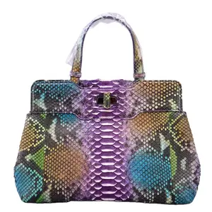 New Arrival Snake Skin Medium Top Handle Tote Bag Wholesale Women Handbags Brand Name Lady Purse Custom Made Animal Skin Bag