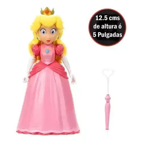 Peach 5" Super Mario Nintendo Figure with Umbrella