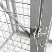 Cage de rangement à double verrouillage indépendant pour appartement, avec cadre en tube carré noir thermolaqué et grille en fil métallique soudé à deux niveaux