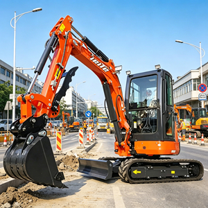 Mini-excavatrice sur chenilles 3,5 tonnes CE 5 EPA avec moteur, boîte de vitesses haute efficacité, pompe et benne, livraison gratuite, garantie un an - Product Image 4