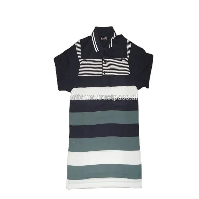 Customized Logo Wholesale Good Quality Men's Fashionable Striped Style Short Sleeves T shirt