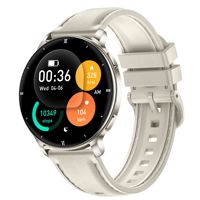 Montre connectée HT39 pour appels, fréquence cardiaque, suivi des pas, du sommeil et météo, étanche en profondeur, pour couple, sport, en silicone et alliage de titane