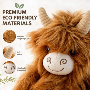 Peluche de Vaca Highland Original, Directo de Fábrica, Logotipo Personalizado, Alta Calidad, OEM, ODM, Peluche de Marca, Fábrica de Animales de Peluche - Product Image 5