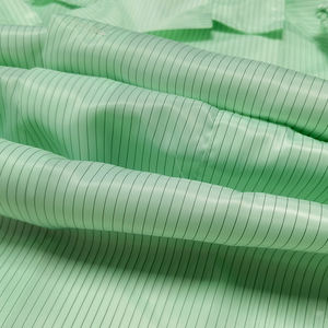 Allesd Vert 98% Polyester 2% Fil de fibre de carbone antistatique Vêtements <span class=keywords><strong>anti</strong></span>-poussière pour salle blanche Esd Smock - Product Image 4