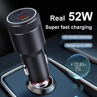 52W double Type C chargeur de voiture métal Auto PD chargeur adaptateur charge rapide USB C chargeur pour iPhone 13 12