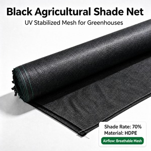 Malla de sombreo negra <span class=keywords><strong>Defiant</strong></span> con protección UV, ventilada, 100% HDPE virgen, tejida, para cubrir hileras de vegetales, espinacas y col rizada - Product Image 1
