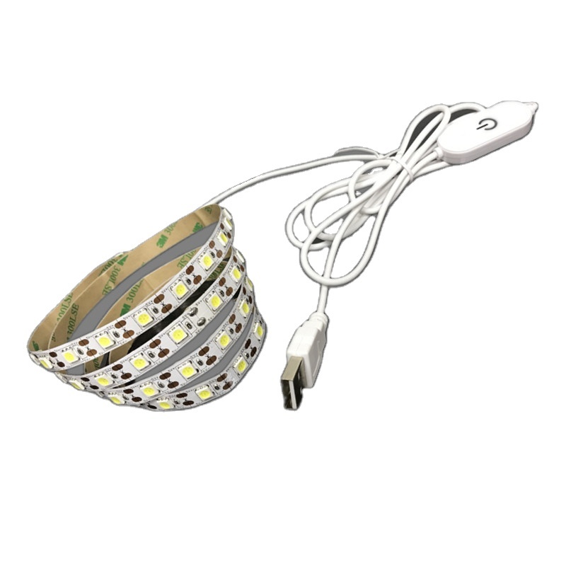 USB Power 5V Led Strip Lights SMD 5050 0.3/0.5/1/2/3/4/5 Meters with Touch Dimmer Switch Indicator Light