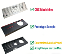 Façade tactile intelligente noire, grise et blanche en alliage d'aluminium usiné CNC pour systèmes audio