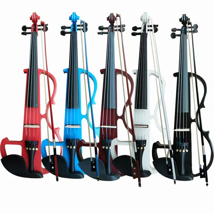 Offre Spéciale Électro Violon Noir Blanc Couleur Solide 4/4 Violon électrique