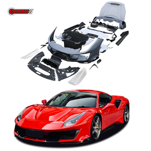 ชุดแต่งตัวถังรถยนต์คาร์บอนไฟเบอร์แห้งคุณภาพดี อัพเกรดสไตล์ Pista สำหรับ Ferrari 488 กันชนหน้า-หลัง สเกิร์ตข้าง ฝากระโปรง ช่องระบายอากาศ - Product Image 4