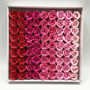 Fleur de savon rose à trois couches sans base LUYI <span class=keywords><strong>pour</strong></span> Noël, décoration de boîte cadeau de mariage - Product Image 4