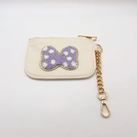 Dompet Gantungan Kunci Mini Portabel Bahan Nilon RTS dengan Patch Huruf Personalisasi, Hadiah Ulang Tahun untuk Wanita, Remaja Putri, Pengiring Pengantin