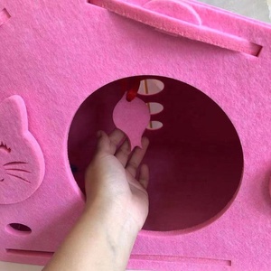 <span class=keywords><strong>Cama</strong></span> Cueva Plegable de Fieltro para Gatos, Diseño Nuevo, Casa para Mascotas de Felpa Suave <span class=keywords><strong>con</strong></span> Cojín, <span class=keywords><strong>Nido</strong></span> Interior para Dormir para Gatos y Perros Pequeños - Product Image 4