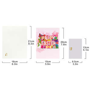 Tarjeta de Felicitación de Pascua 3D al por Mayor, Hecha a Mano, con Papel Troquelado, Barniz Mate, Personalizada, Emergente, para Fiesta de Pascua - Product Image 5