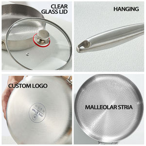 Poêle à frire en titane antiadhésive <span class=keywords><strong>de</strong></span> qualité alimentaire, classique, à cinq couches, pour cuisine domestique, 20/24/28 cm, vente en gros - Product Image 3