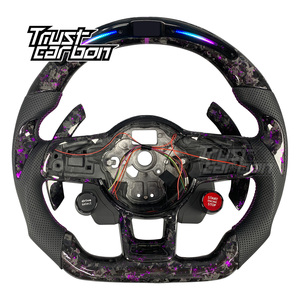 Volante Deportivo Personalizado de Fibra de Carbono Real con LED para Volkswagen <span class=keywords><strong>Golf</strong></span> Mk7 GTI <span class=keywords><strong>R</strong></span> GTD Sport Tiguan Scirocco GTS 2015-2019 - Product Image 1