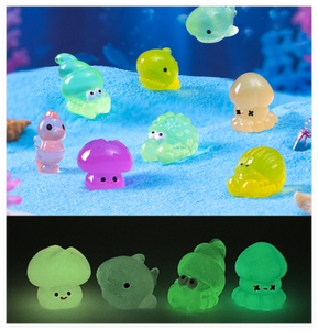 Figurines d'animaux marins miniatures en résine 3D, requin, bernard-l'ermite, <span class=keywords><strong>hippocampe</strong></span>, lumineuses, <span class=keywords><strong>prix</strong></span> de gros, micro-paysage, jouets pour enfants - Product Image 2