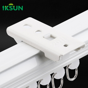 IKSUN personalizado deslizante montado en la pared riel de cortina aluminio extensible silencioso juego de rieles de cortina para oficina en casa - Product Image 5