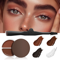 Pommade à sourcils bicolore 2 en 1, crème coiffante pour sourcils, maquillage imperméable longue tenue avec pinceau double extrémité