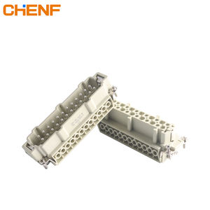 Connecteur robuste série HE 6P 10P 16P 24P, boîtier en aluminium, borne en cuivre, montage sur panneau avec verrouillage simple - Product Image 6