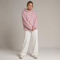 Sweat-shirt à capuche imprimé léopard pour femme Joydressing, manches longues, pull décontracté, haut pour la vente en gros aux boutiques