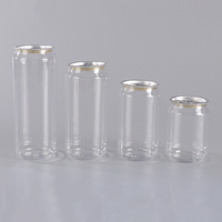 Boîtes de jus en plastique de différentes tailles (200 ml/250 ml/330 ml), boîtes de boissons jetables transparentes avec couvercle en aluminium facile à ouvrir