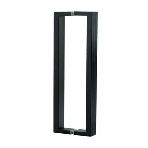 Manija de acero inoxidable para puerta de entrada para oficina, manija de puerta de vidrio recta rectangular moderna de 24 pulgadas