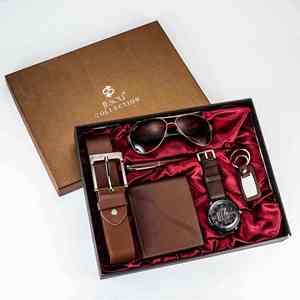 ชุดของขวัญสุดหรูสำหรับผู้ชาย 7 ชิ้น ประกอบด้วยนาฬิกาควอตซ์ กระเป๋าสตางค์ น้ำหอม กล่องใส่ของ กล่องใส่เข็มขัด หัวเข็มขัด (ไม่มีของแถม) - Product Image 3