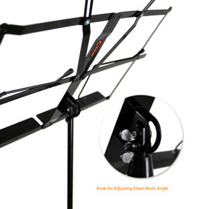 Support stable K-8222B assis et debout noir Portable fil professionnel support de musique 72-144.5cm Flexible - Product Image 5