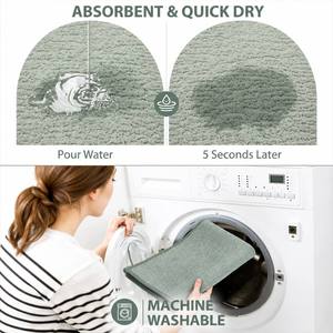 Uphome Ultra-Thin Quick Dry Non-Slip Microfiber <strong>Bath</strong> <strong>Mats</strong> <strong>Sage</strong> <strong>Green</strong> Rubber Backing 20x30 Inch Sustainable Bathroom Shower Tub - Product Image 3