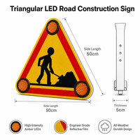 Panneau d'avertissement LED imperméable en ABS réfléchissant durable, directement de l'usine, pour triangle de signalisation d'urgence routière