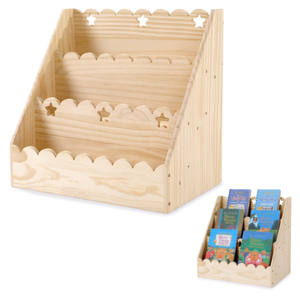 <span class=keywords><strong>ชั้น</strong></span><span class=keywords><strong>วาง</strong></span><span class=keywords><strong>หนังสือ</strong></span><span class=keywords><strong>ไม้</strong></span>จริง 3 <span class=keywords><strong>ชั้น</strong></span> ดีไซน์ใหม่ สร้างสรรค์ สำหรับเด็ก พร้อมลายฉลุรูปดาวและขอบหยัก - Product Image 1