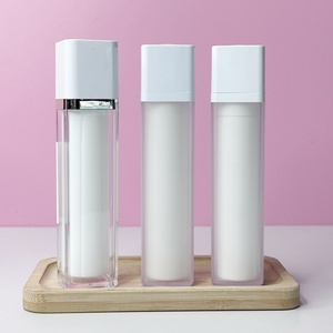 Hot Selling New Style Matte square White Airless <b>Bottle</b> 15ml 30ml 50ml Empty Cosmetic Plastic <b>Pump</b> Lotion <b>Bottles</b> - Product Image 5