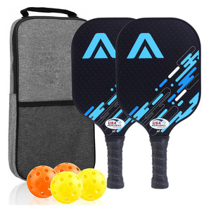 ชุดไม้พายพิกเกิลบอล ไฟเบอร์กลาส ได้รับการรับรองจาก USAPA สำหรับเล่นกลางแจ้งและชายหาด พร้อมกระเป๋าและลูกบอล - Product Image 1
