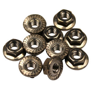 Vente en gros d'écrous à bride de blocage en acier au carbone M3 M4 M6 M7 M8 M10 M12 Écrou hexagonal <span class=keywords><strong>avec</strong></span> <span class=keywords><strong>rondelle</strong></span> d'écrou à bride rotative - Product Image 3