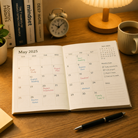Planificateur mensuel professionnel de haute qualité en papier artistique, calendrier de bureau, livret