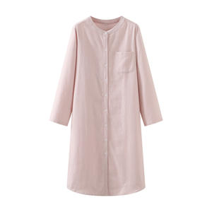 Pijamas de algodón de manga larga estilo japonés para mujer, camisones de forro polar, ropa de dormir cómoda, falda para uso doméstico - Product Image 5