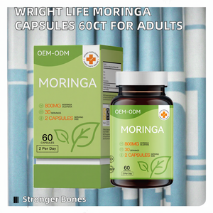 Suplemen Herbal Wrightlife untuk Meningkatkan Kepadatan Tulang & Pertumbuhan Rambut dengan <span class=keywords><strong>Moringa</strong></span> 60 Kapsul/Botol 2 Kapsul Sehari untuk Dewasa - Product Image 2