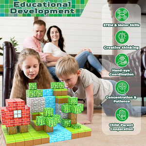 208PCS xây dựng từ khối đồ chơi xây dựng nam châm xây dựng bộ gốc cảm giác giáo dục món quà giáng sinh - Product Image 5