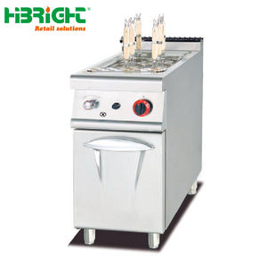 Cuisinière à nouilles à gaz commerciale en acier inoxydable haute capacité Machine à pâtes multi-paniers avec base d'armoire électrique 6000W 220-240V - Product Image 1