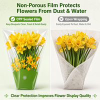 Sacs à bouquet trapézoïdaux en cellophane transparent de haute clarté en CPP pour fleuristes et fournisseurs – Vente en gros