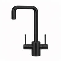 Zhejiang usine mode évier robinet double poignée 304 acier inoxydable rotation mélangeur 2 levier cuisine robinet d'eau côté Spray-ZY-K107L