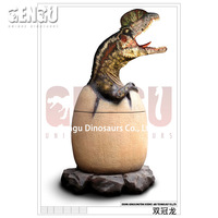 Poubelle de dinosaure en fibre de verre décorative d'intérieur pour centres commerciaux aéroports garderies jardins d'enfants écoles