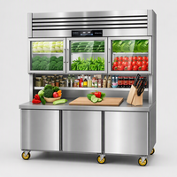 Réfrigérateur combiné professionnel pour cuisine commerciale, armoire verticale à triple porte, congélateur inférieur, en acier inoxydable 304